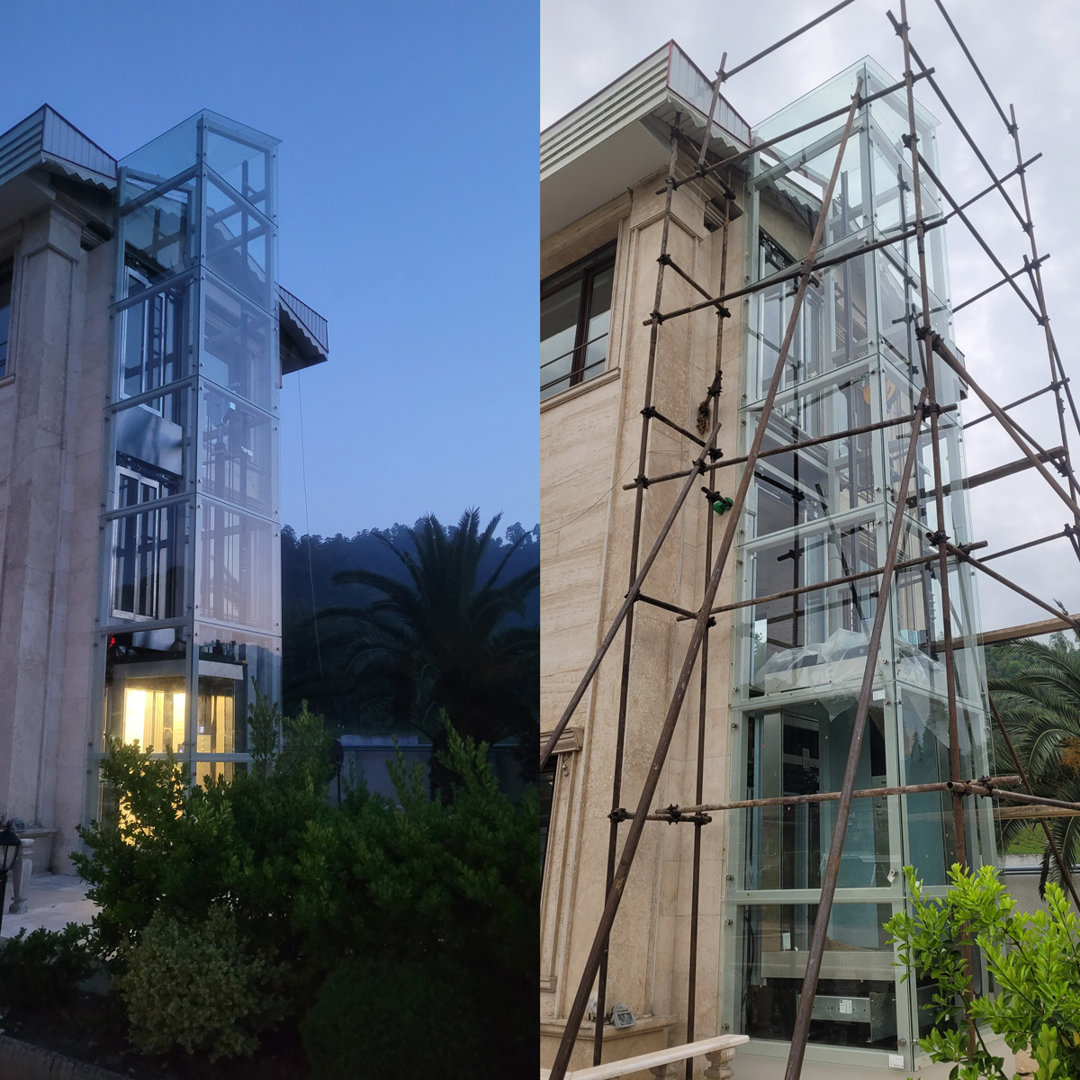 Glass elevator enclosures